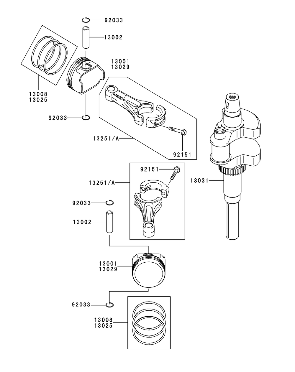 Fh641v-Aw04 Piston And Crankshaft Diagram and Parts List for ENFORCER48 53AI3AGV750-21HP Cub Cadet Lawn Tractor